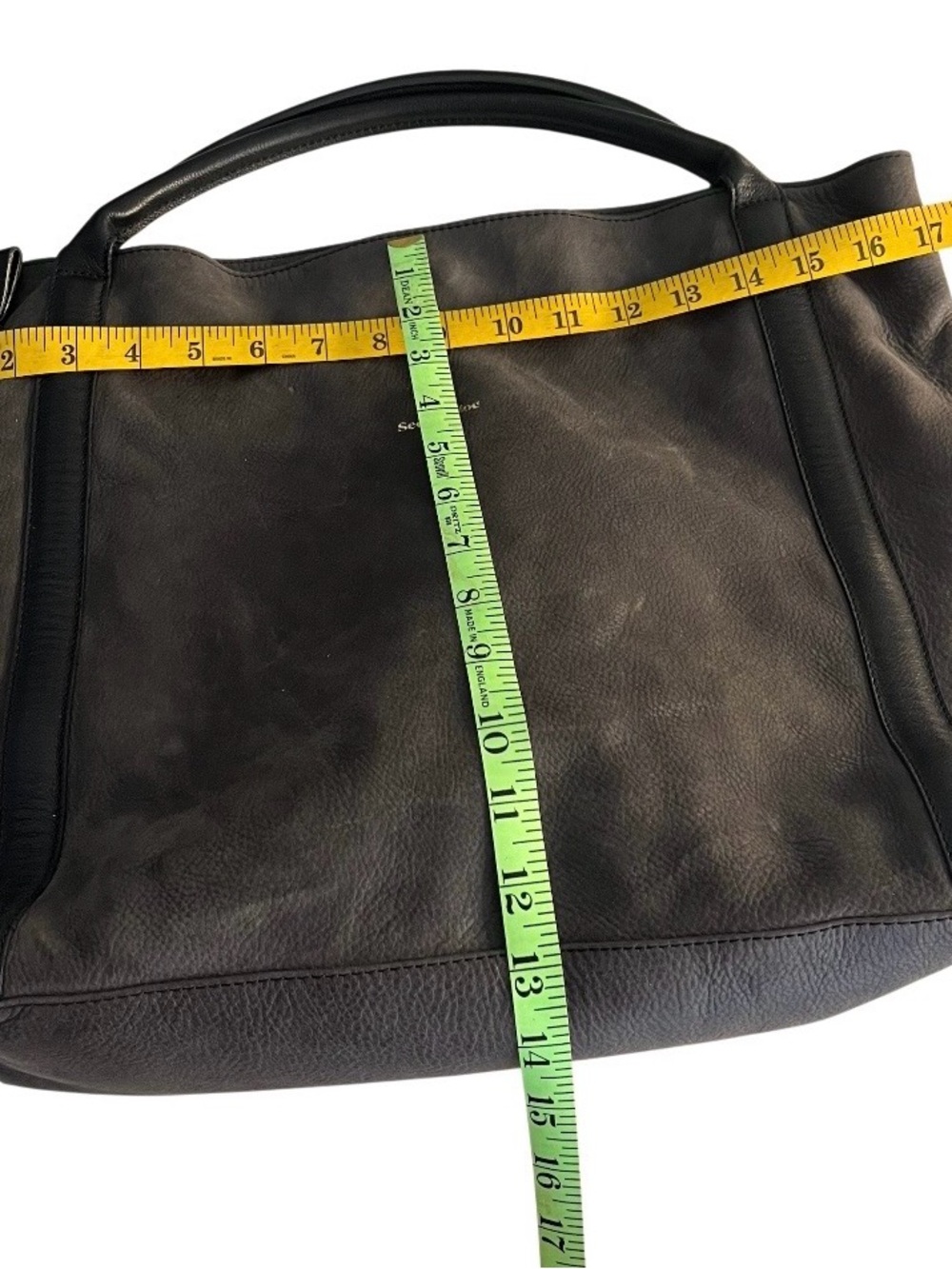 SEE by CHLOE Harriet Hobo Tote Charcoal Grey Nubuck Leather 2 Handles - Picture 6 of 12